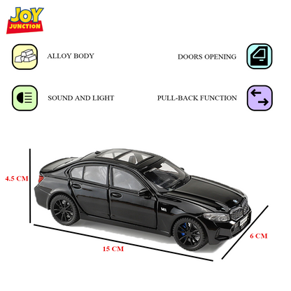 BMW M3 Series 1:32 Scale Alloy Metal Pullback Toy car with Openable Doors Light Music