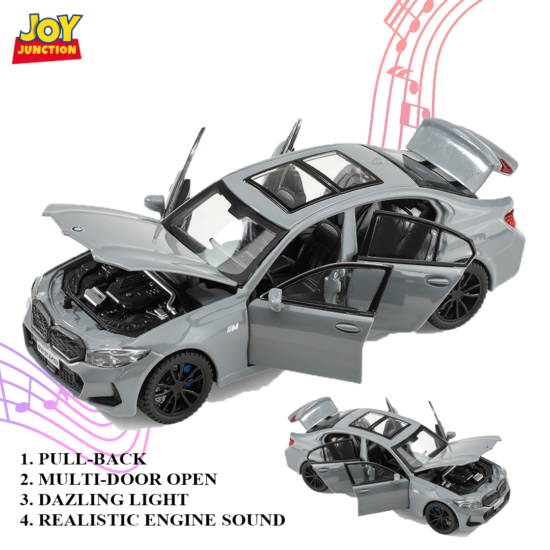 BMW M3 Series 1:32 Scale Alloy Metal Pullback Toy car with Openable Doors Light Music