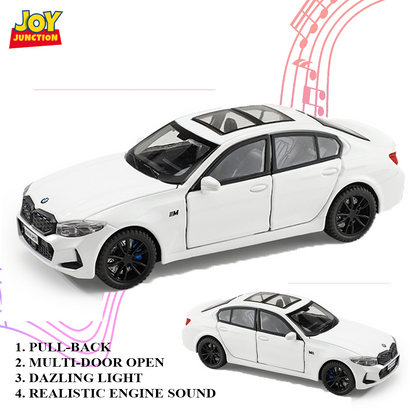 BMW M3 Series 1:32 Scale Alloy Metal Pullback Toy car with Openable Doors Light Music