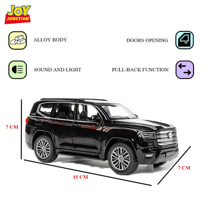 Land Cruiserr 1:32 Scale Diecast Pull Back Toy Car with Openable Doors, Lights & Engine Sound