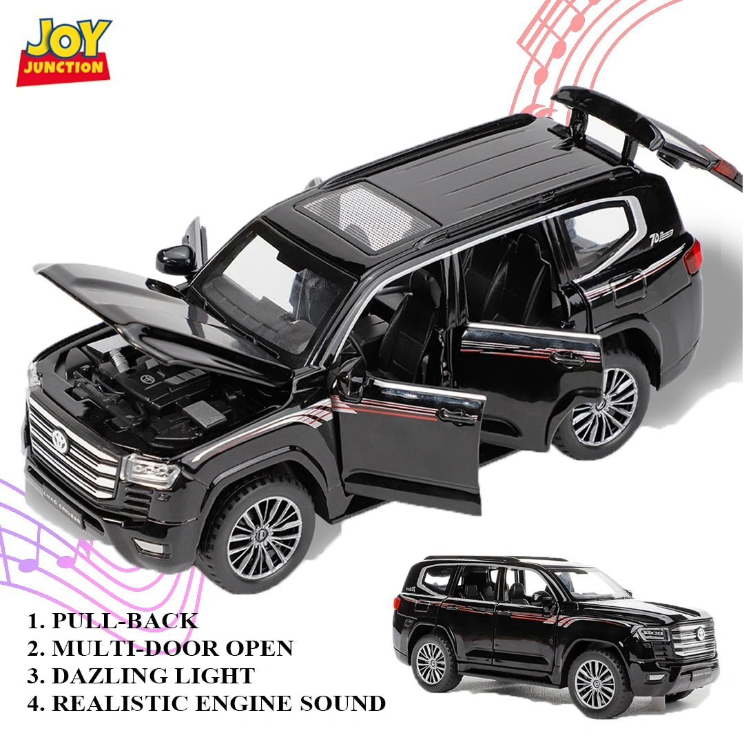 Land Cruiserr 1:32 Scale Diecast Pull Back Toy Car with Openable Doors, Lights & Engine Sound