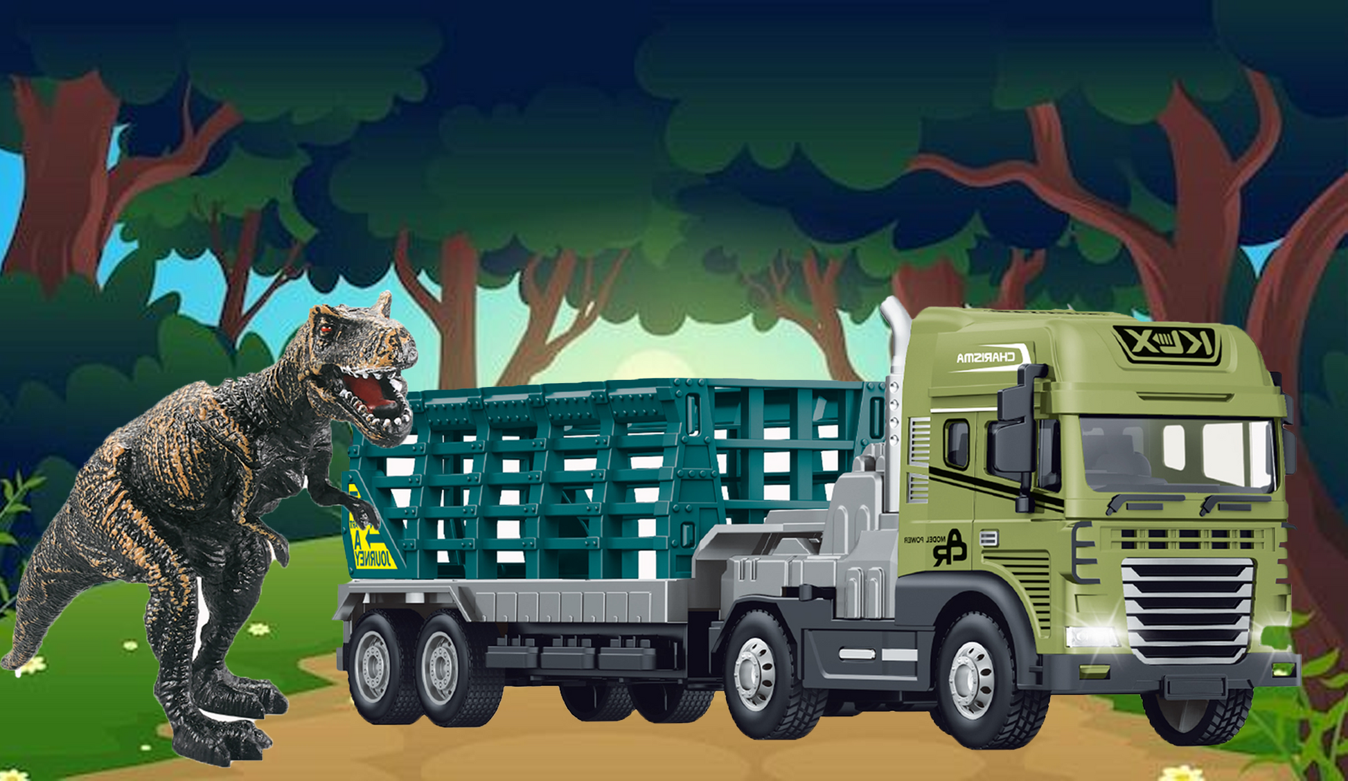 1:24 Scale Metal Toy Rescue Trailer Series Alloy Diecast Truck and Trailer Set, Diecast Pretend Play Toy Truck Vehicles for K