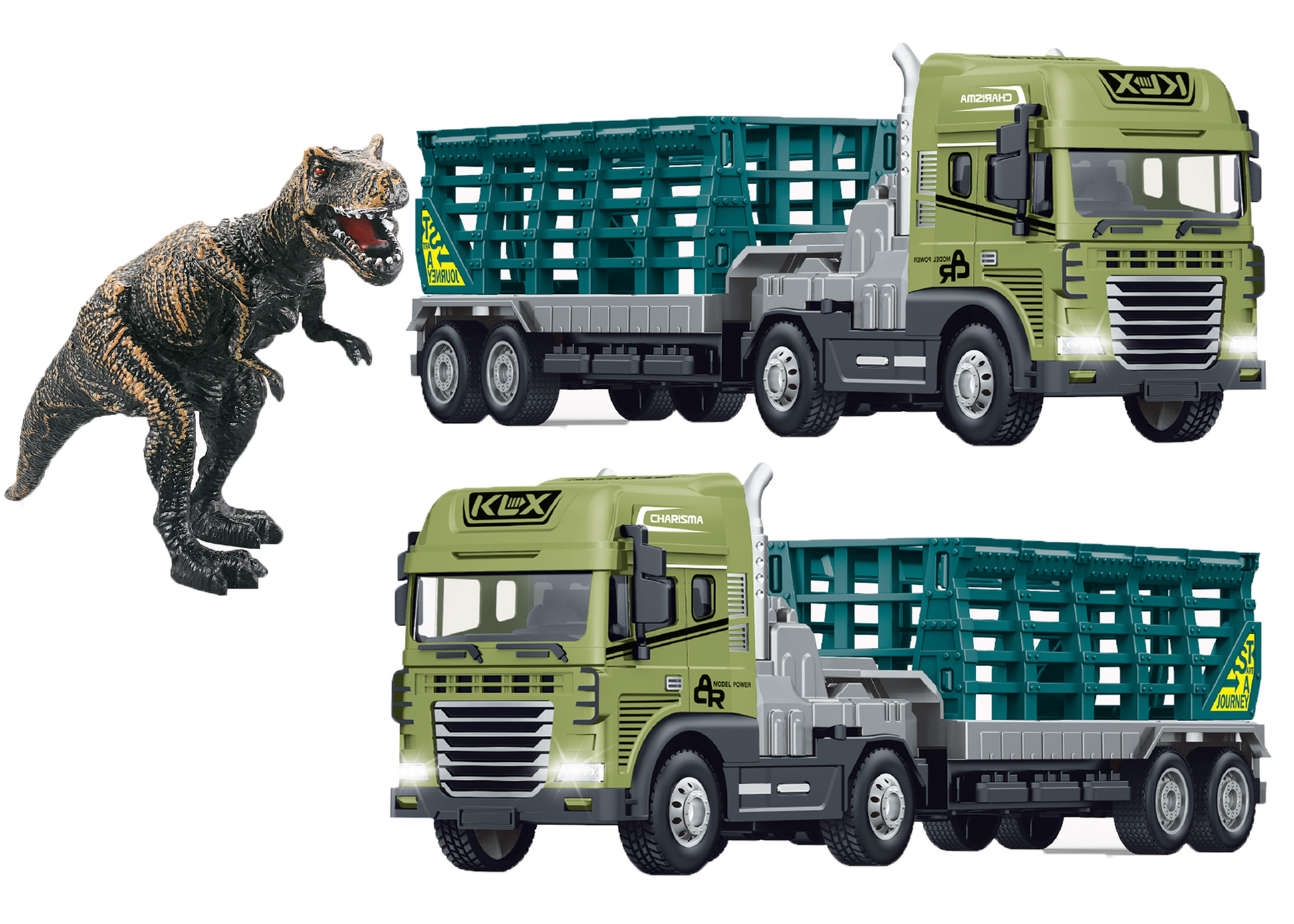 1:24 Scale Metal Toy Rescue Trailer Series Alloy Diecast Truck and Trailer Set, Diecast Pretend Play Toy Truck Vehicles for K