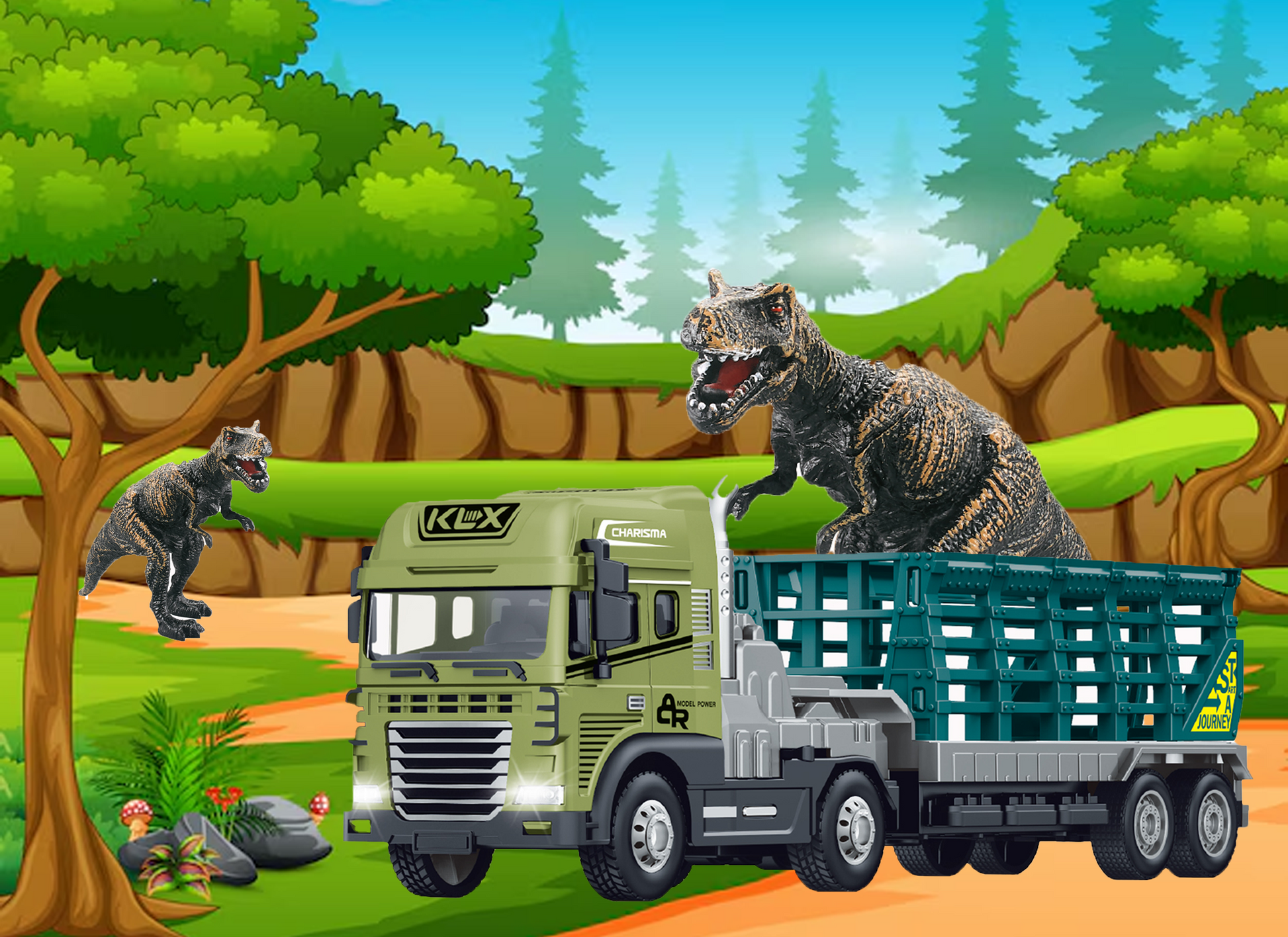 1:24 Scale Metal Toy Rescue Trailer Series Alloy Diecast Truck and Trailer Set, Diecast Pretend Play Toy Truck Vehicles for K