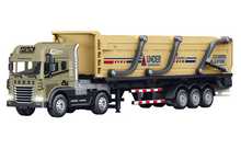 1:24 Scale Metal Construction Toy Transport Series Toys Alloy Diecast Truck and Trailer Set - Image 1