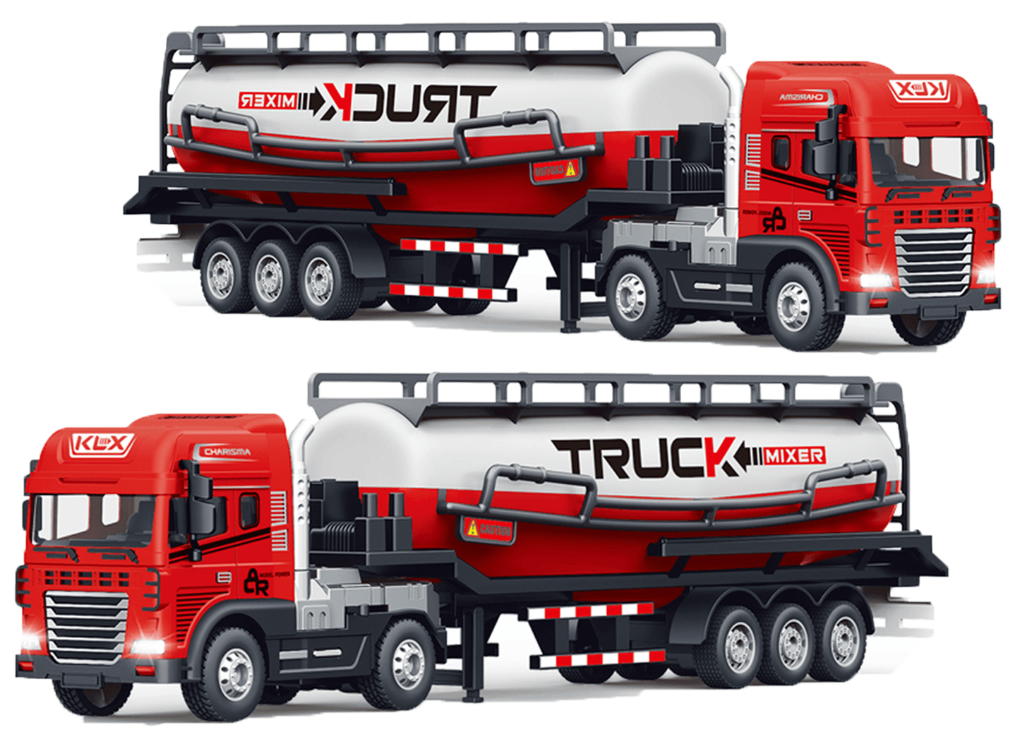 1:24 Scale Transporter Cement Truck Toy with Pull Back Action & Trailer