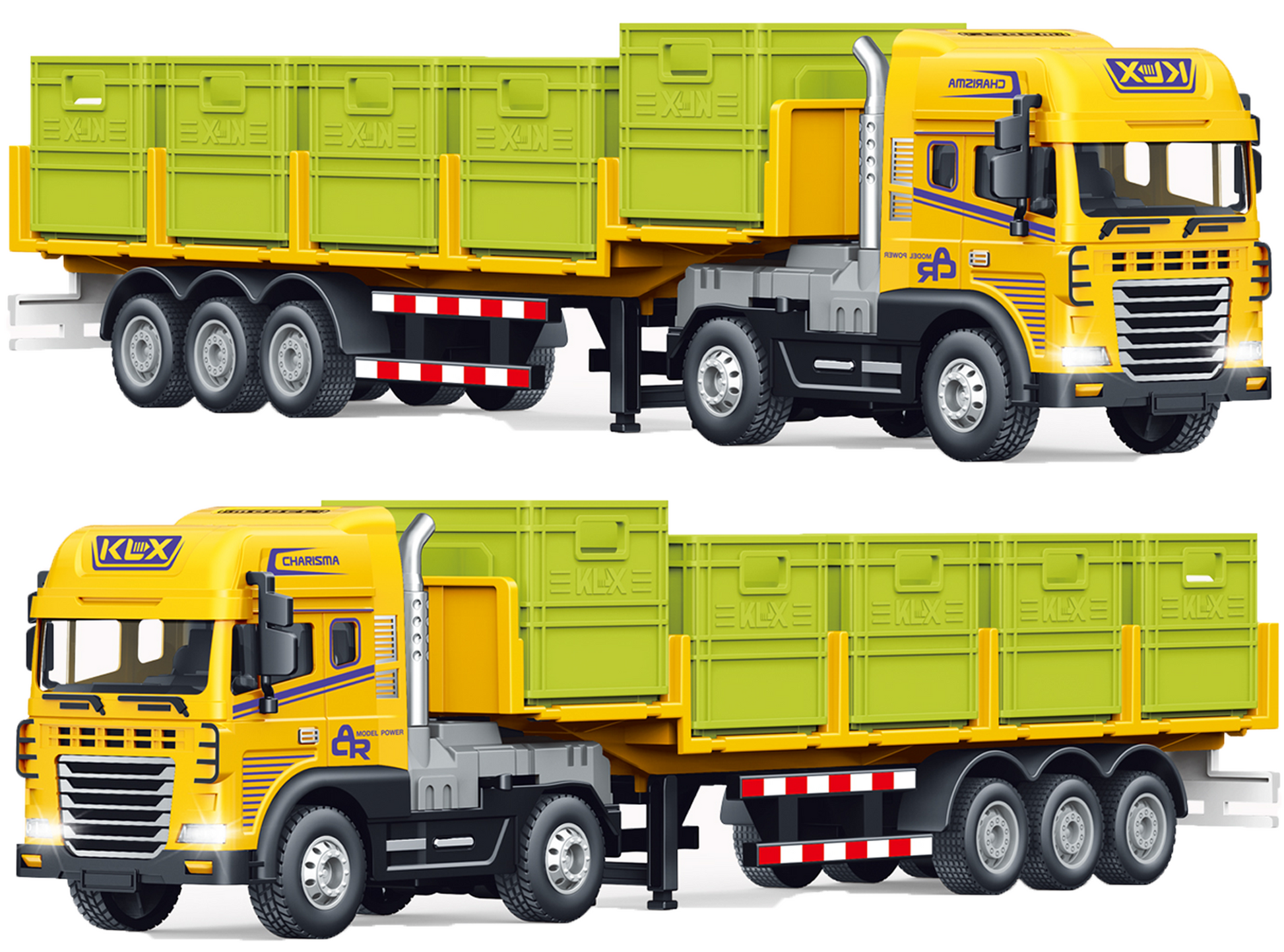 1:24 Scale Transporter Construction Truck Toy with Trailer – Pull Back Action - Image 9