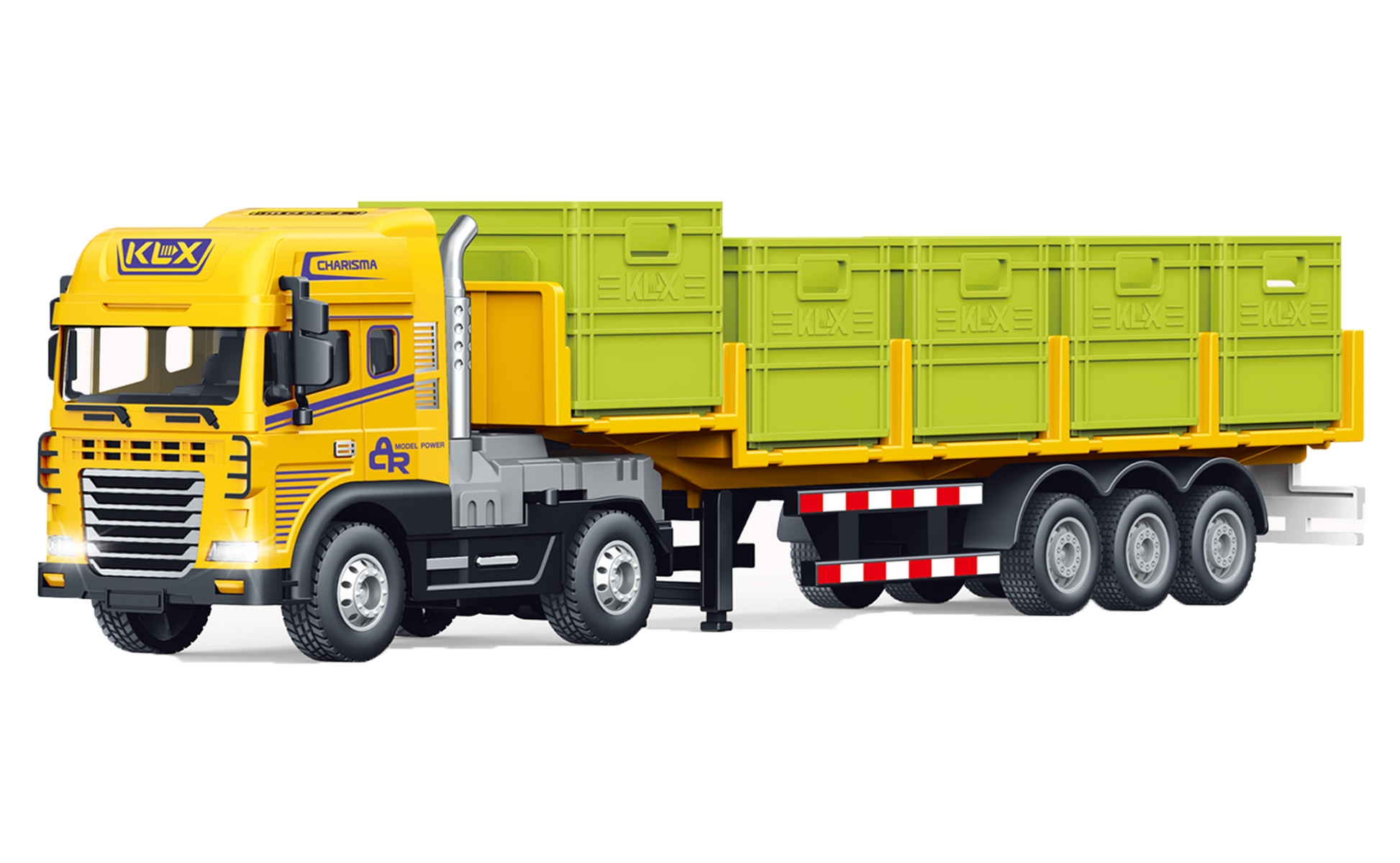 1:24 Scale Transporter Construction Truck Toy with Trailer – Pull Back Action - Image 2