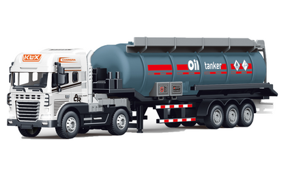 1:24 Scale Transporter Series Oil Tanker Truck Toy with Pull-Back Action - Image 12