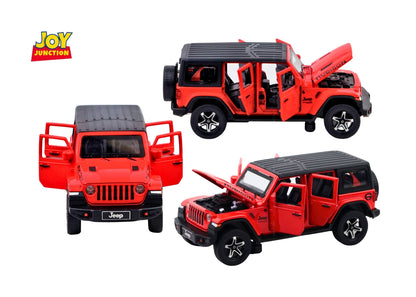 Jeep Rubigon Diecast Car 1:32 Scale – Metal Model with Lights, Sound & Pull-Back Action