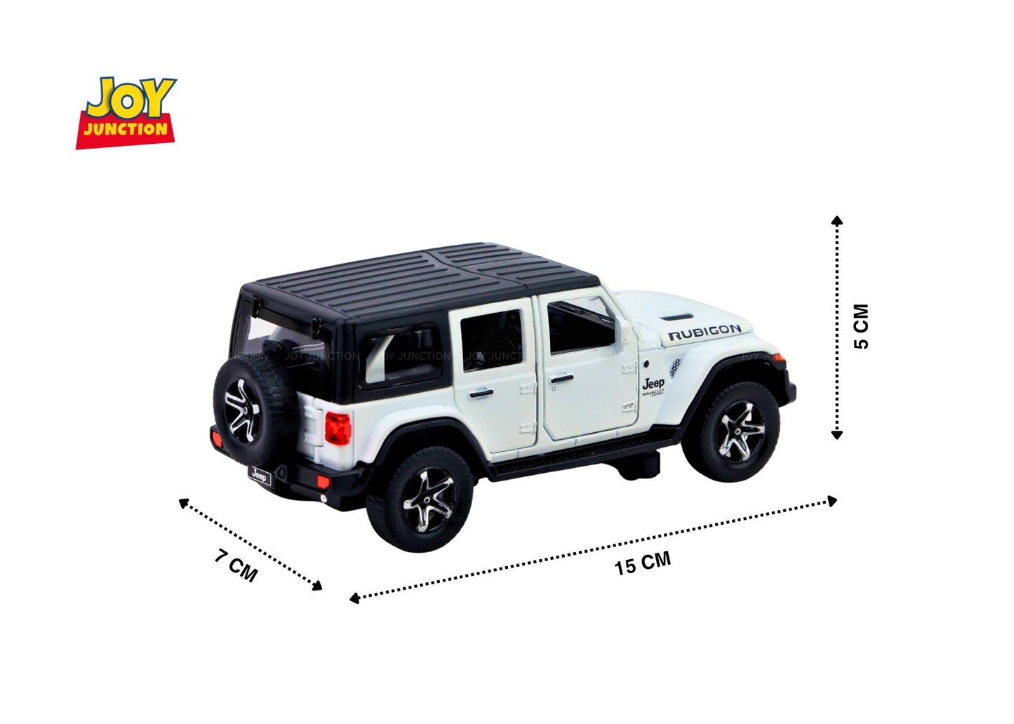 Jeep Rubigon Diecast Car 1:32 Scale – Metal Model with Lights, Sound & Pull-Back Action