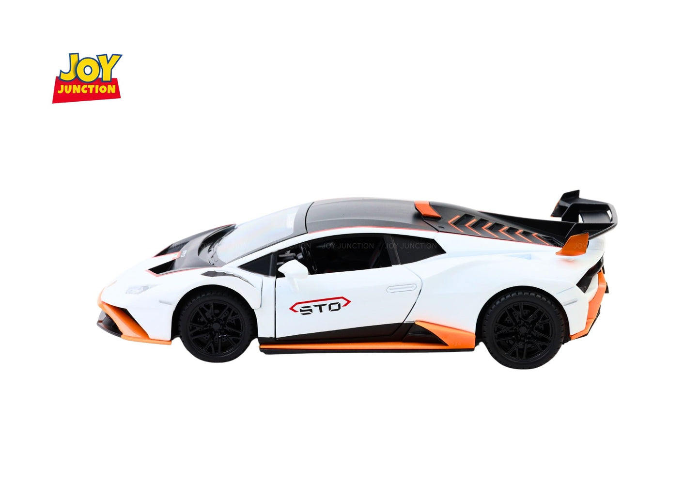 Lambo Hurracan STO Metal Toy Car – 1:24 Die-Cast Pull-Back Model with Openable Doors, Light and Sound