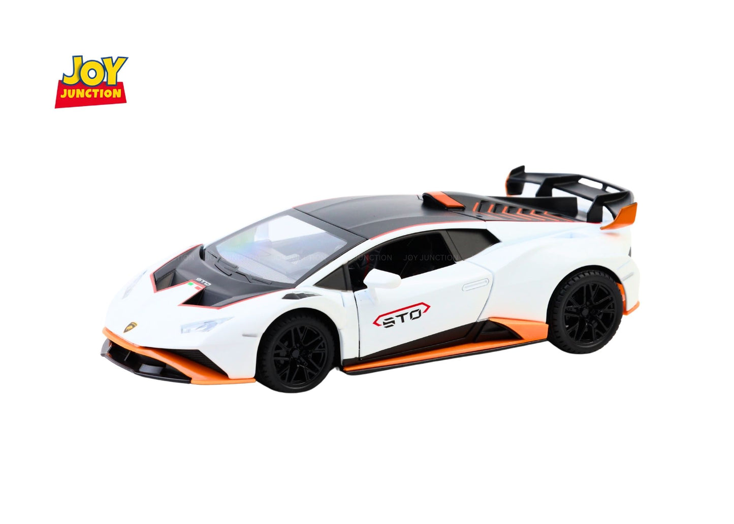 Lambo Hurracan STO Metal Toy Car – 1:24 Die-Cast Pull-Back Model with Openable Doors, Light and Sound