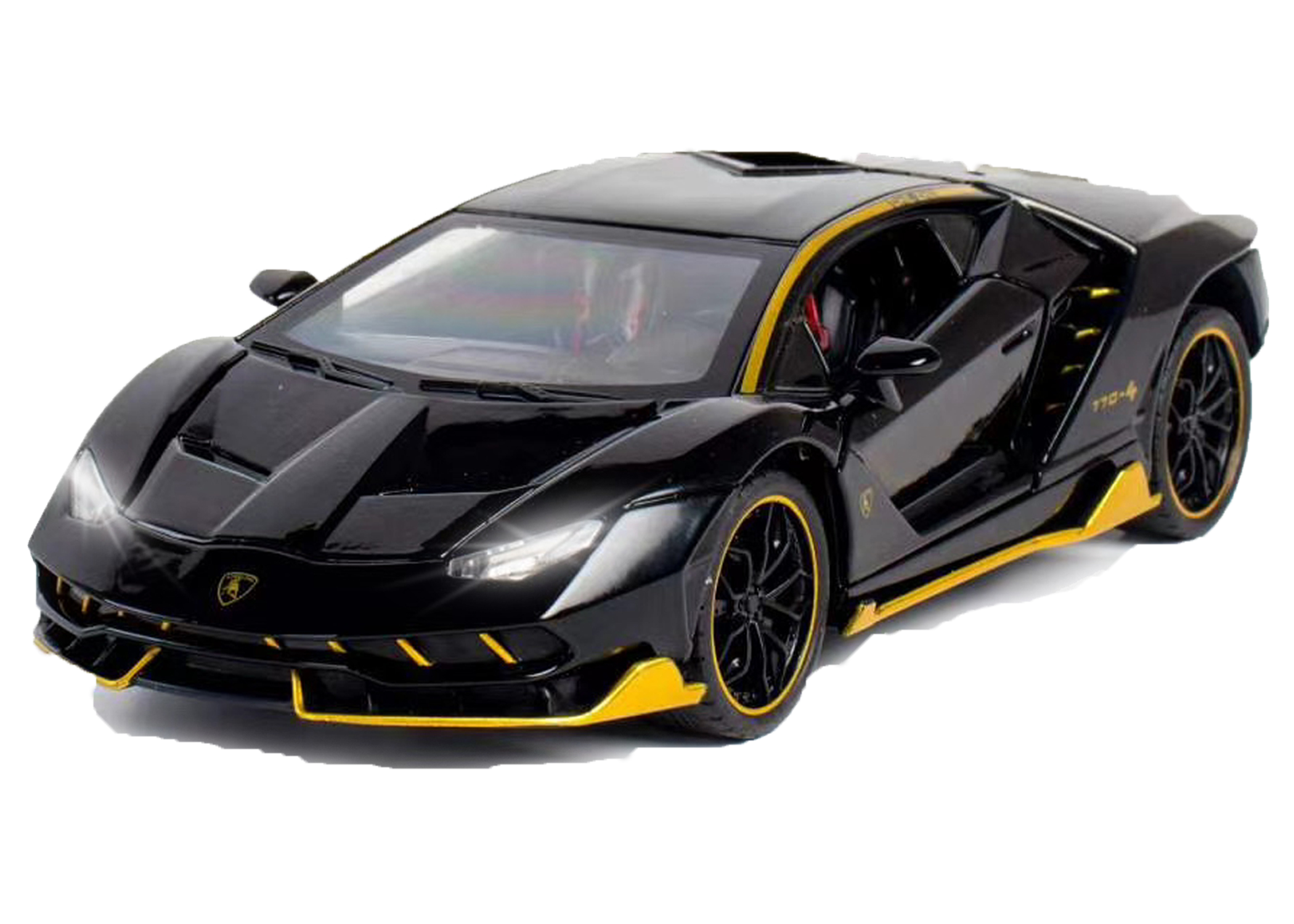 Lambo 1:24 Scale Die-cast Pull Back Toy Car with Lights, Music & Openable Doors