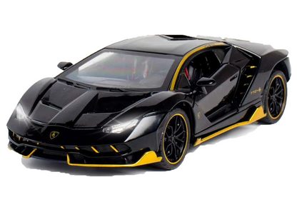 Lambo 1:24 Scale Die-cast Pull Back Toy Car with Lights, Music & Openable Doors