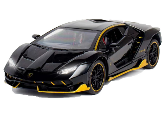 Lambo 1:24 Scale Die-cast Pull Back Toy Car with Lights, Music & Openable Doors
