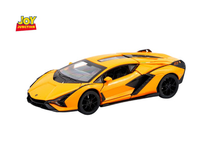 Lambo Sian FKP 37 Metal Toy Car – 1:24 Die-Cast Pull-Back Model with Lights, Sound & Openable Doors