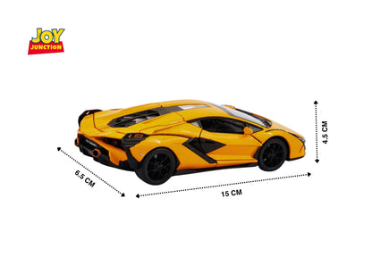 Lambo Sian FKP 37 Metal Toy Car – 1:24 Die-Cast Pull-Back Model with Lights, Sound & Openable Doors