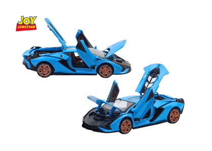Lambo Sian FKP 37 Metal Toy Car – 1:24 Die-Cast Pull-Back Model with Lights, Sound & Openable Doors