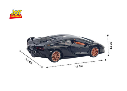 Lambo Sian FKP 37 Metal Toy Car – 1:24 Die-Cast Pull-Back Model with Lights, Sound & Openable Doors