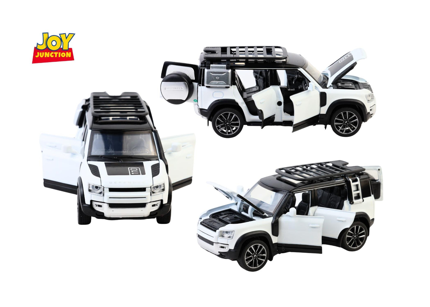 Land Roverr Defenderr 1:32 Scale Diecast Pull Back Toy Car with Openable Doors, Lights & Engine Sound