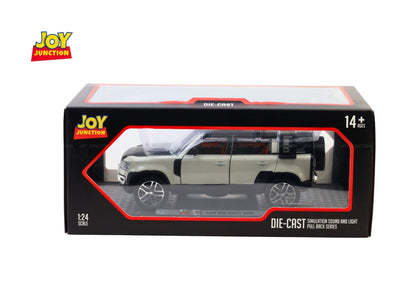Land Roverr Defenderr 1:32 Scale Diecast Pull Back Toy Car with Openable Doors, Lights & Engine Sound