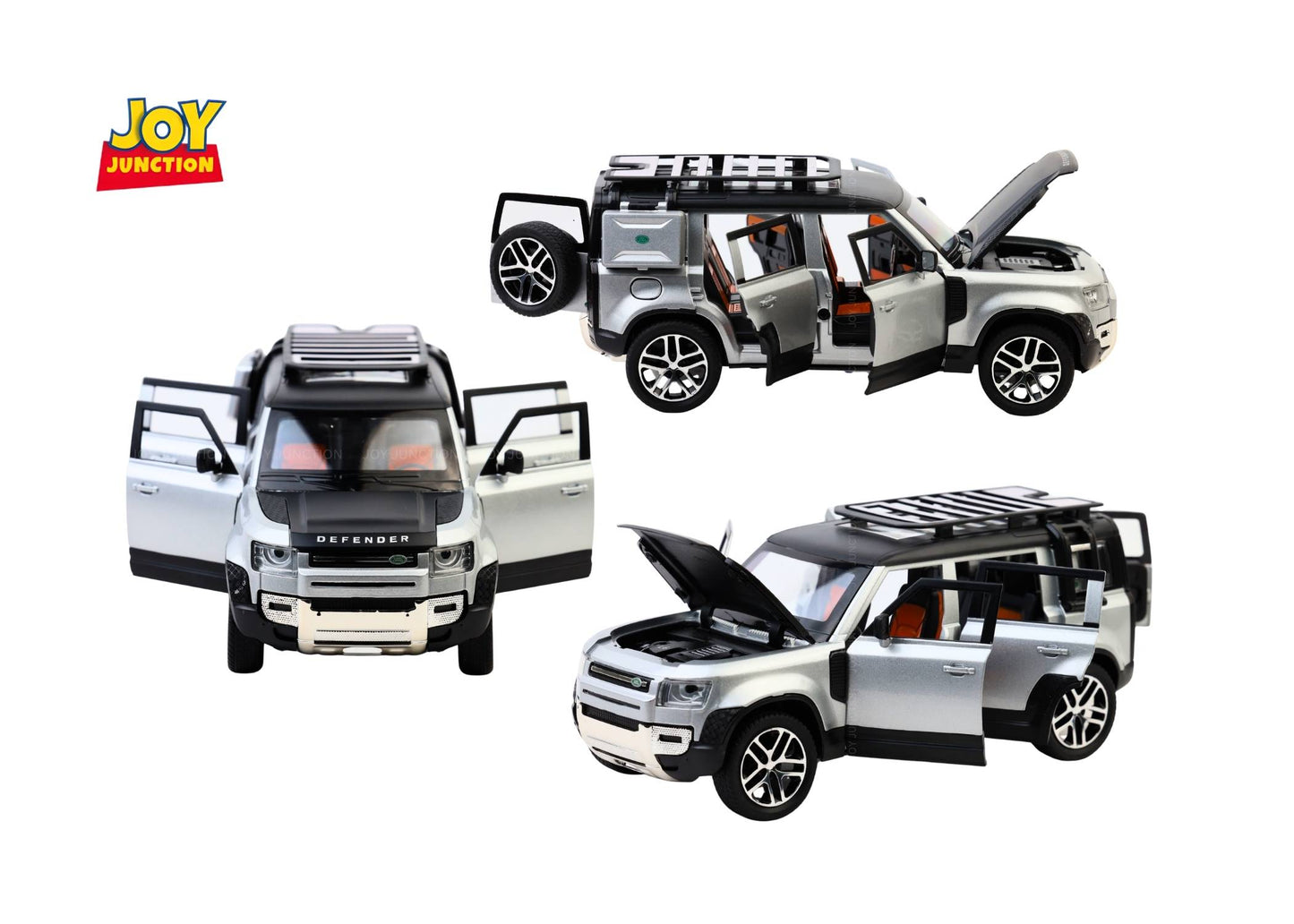 Land Roverr Defenderr 1:32 Scale Diecast Pull Back Toy Car with Openable Doors, Lights & Engine Sound