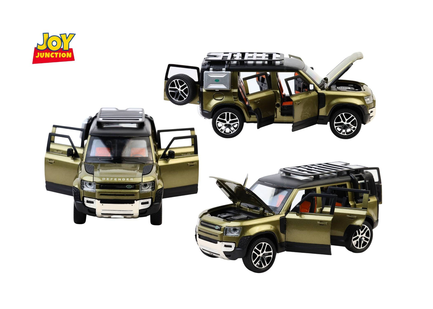 Land Roverr Defenderr 1:32 Scale Diecast Pull Back Toy Car with Openable Doors, Lights & Engine Sound
