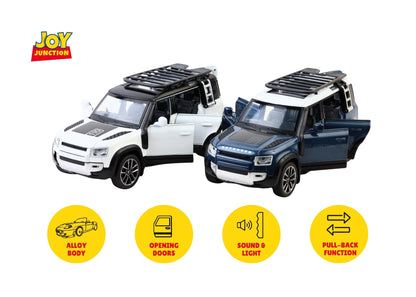 Land Roverr Defenderr 1:32 Scale Diecast Pull Back Toy Car with Openable Doors, Lights & Engine Sound