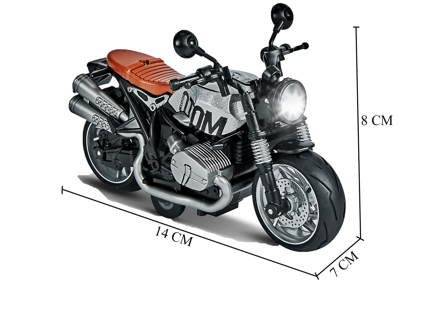 1:12 Scale Classic Motorcycle Toy with Pull Back Action, Lights & Sound - Image 14