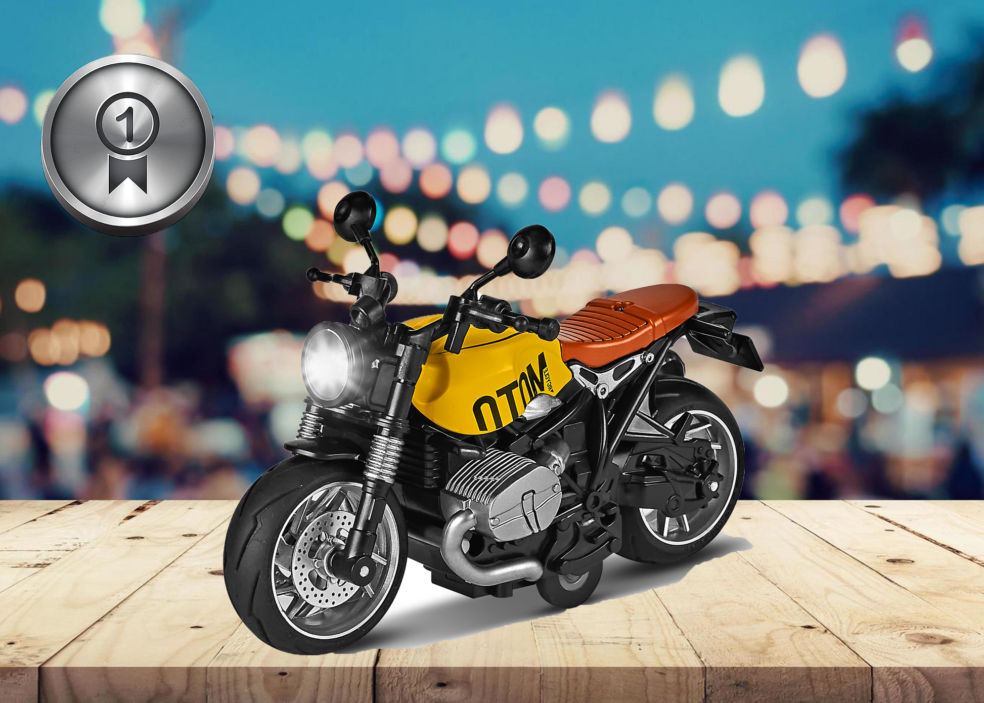 1:12 Scale Classic Motorcycle Toy with Pull Back Action, Lights & Sound - Image 8