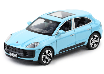 Porsche Macan 1:32 Scale Alloy Metal Pullback Toy car with Openable Doors Light Music