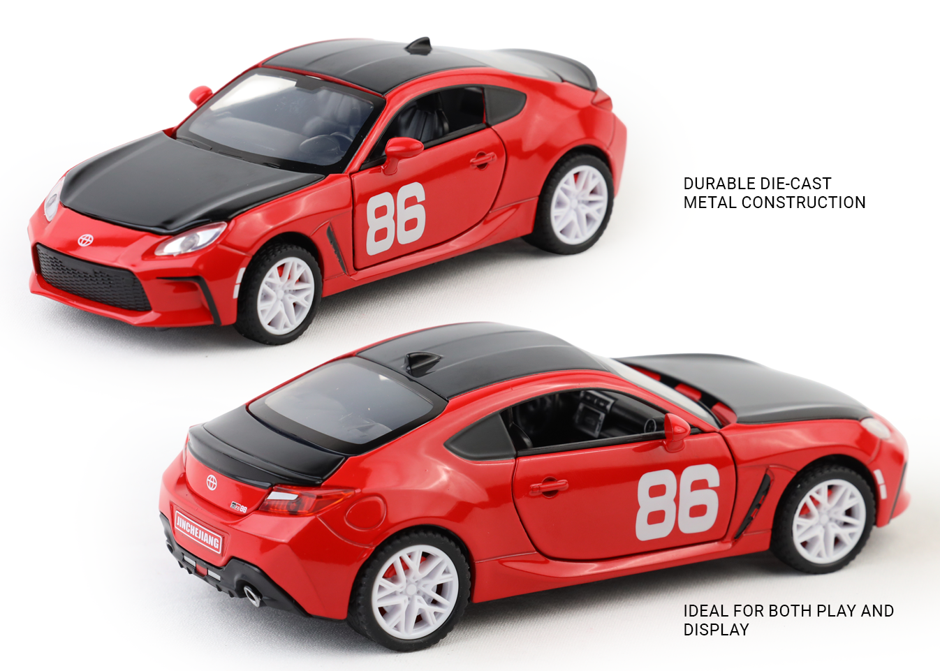 Toyota GR-86 1:32 Scale Alloy Metal Pullback Toy car with Openable Doors Light Music - Image 14