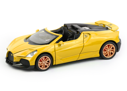Bugatti Mistral 1:32 Scale Alloy Metal Pullback Toy car with Openable Doors Light Music