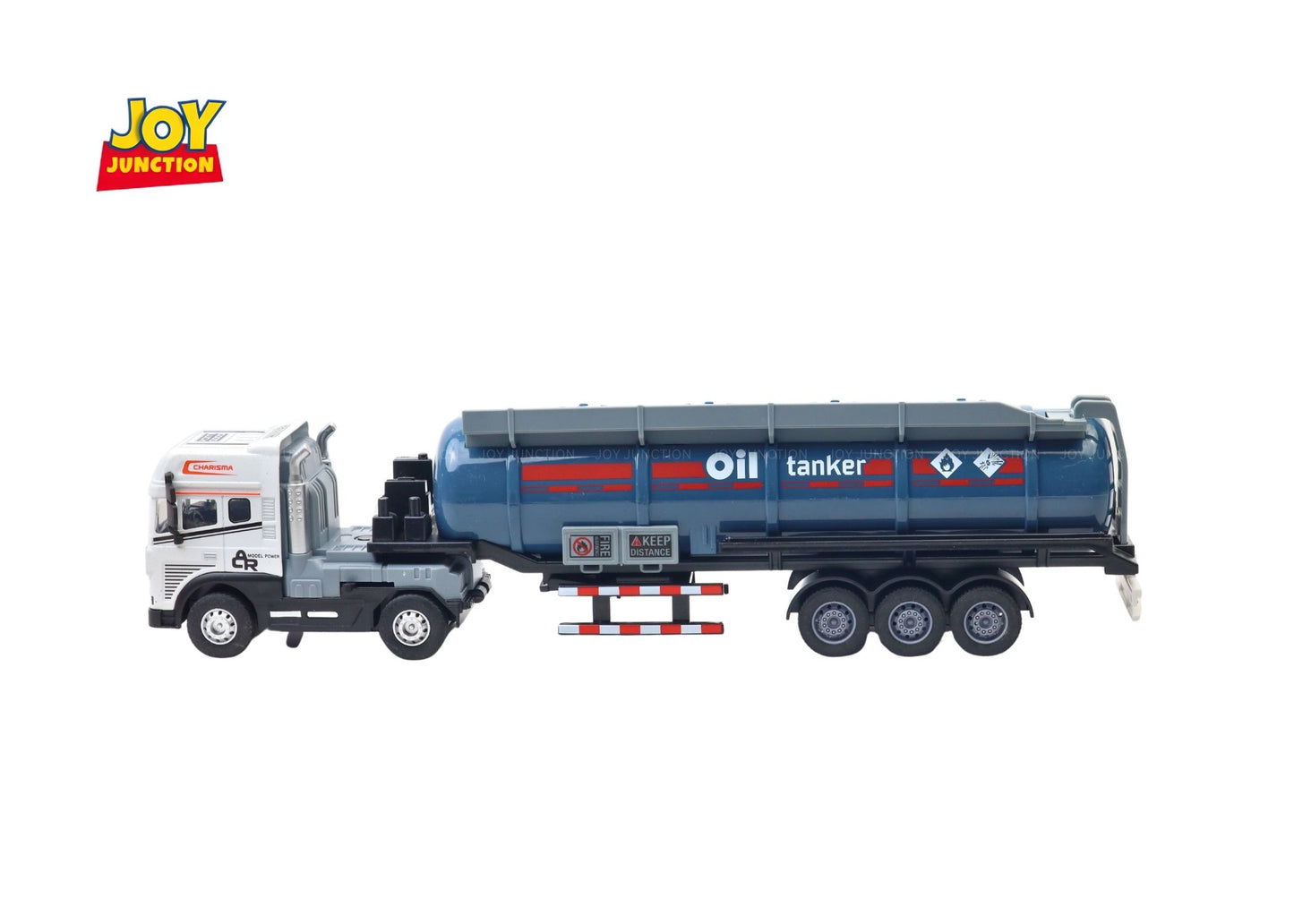 1:24 Scale Transporter Series Oil Tanker Truck Toy with Pull-Back Action