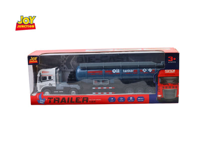 1:24 Scale Transporter Series Oil Tanker Truck Toy with Pull-Back Action