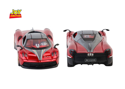 Paganii Huayraa BC 1:24 Scale Diecast Alloy Toy Car with Lights, Sound & Smoke – Pull Back Action, Openable Doors