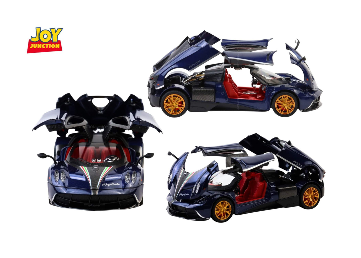 Paganii Huayraa BC 1:24 Scale Diecast Alloy Toy Car with Lights, Sound & Smoke – Pull Back Action, Openable Doors