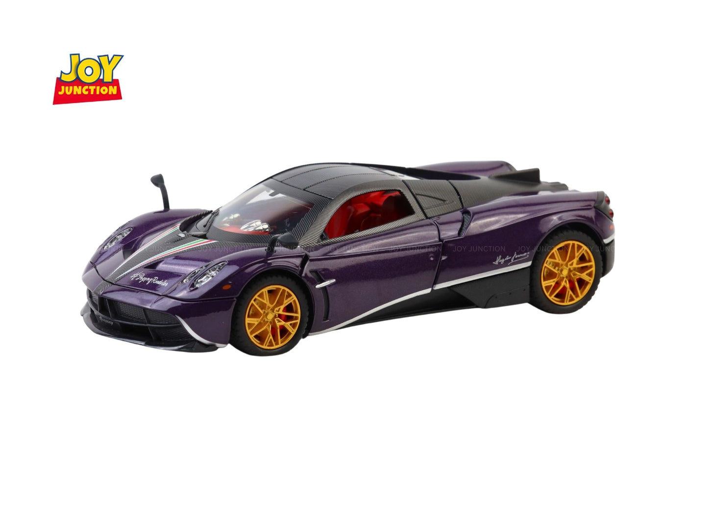 Paganii Huayraa BC 1:24 Scale Diecast Alloy Toy Car with Lights, Sound & Smoke – Pull Back Action, Openable Doors