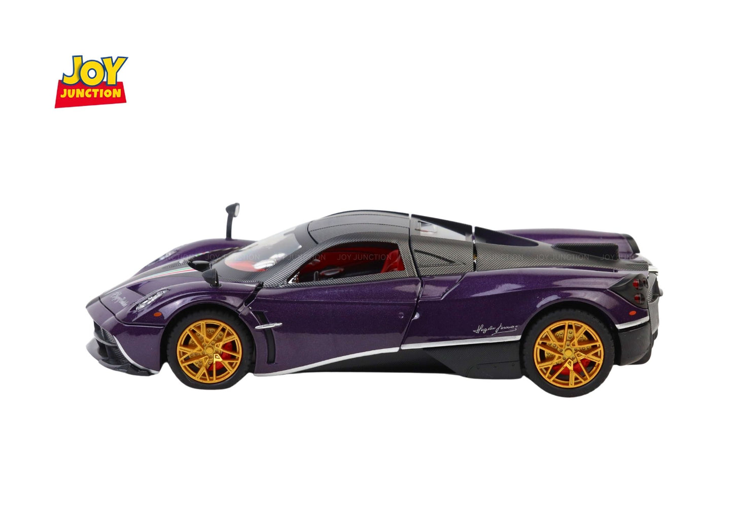 Paganii Huayraa BC 1:24 Scale Diecast Alloy Toy Car with Lights, Sound & Smoke – Pull Back Action, Openable Doors