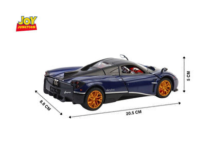 Paganii Huayraa BC 1:24 Scale Diecast Alloy Toy Car with Lights, Sound & Smoke – Pull Back Action, Openable Doors