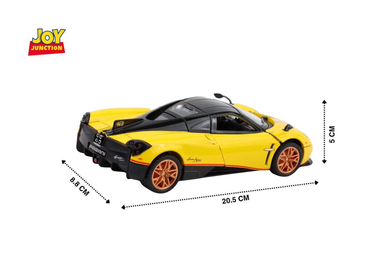 Paganii Huayraa BC 1:24 Scale Diecast Alloy Toy Car with Lights, Sound & Smoke – Pull Back Action, Openable Doors