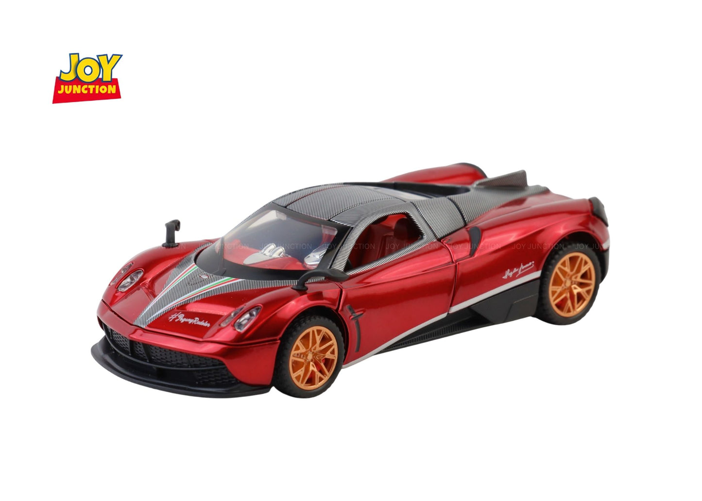 Paganii Huayraa BC 1:24 Scale Diecast Alloy Toy Car with Lights, Sound & Smoke – Pull Back Action, Openable Doors