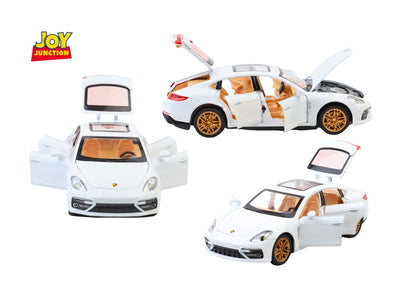 Porshe Panemera Metal Toy Car – 1:24 Die-Cast Pull-Back Model with Lights, Sound & Openable Doors