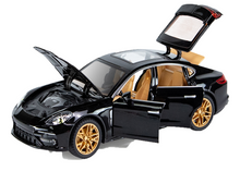 Porshe Panemera Metal Toy Car – 1:24 Die-Cast Pull-Back Model with Lights, Sound & Openable Doors