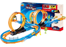 Race Car Track Set 28 PCS – Double Loop Spinway Toy Car Track Racing Set for Kids