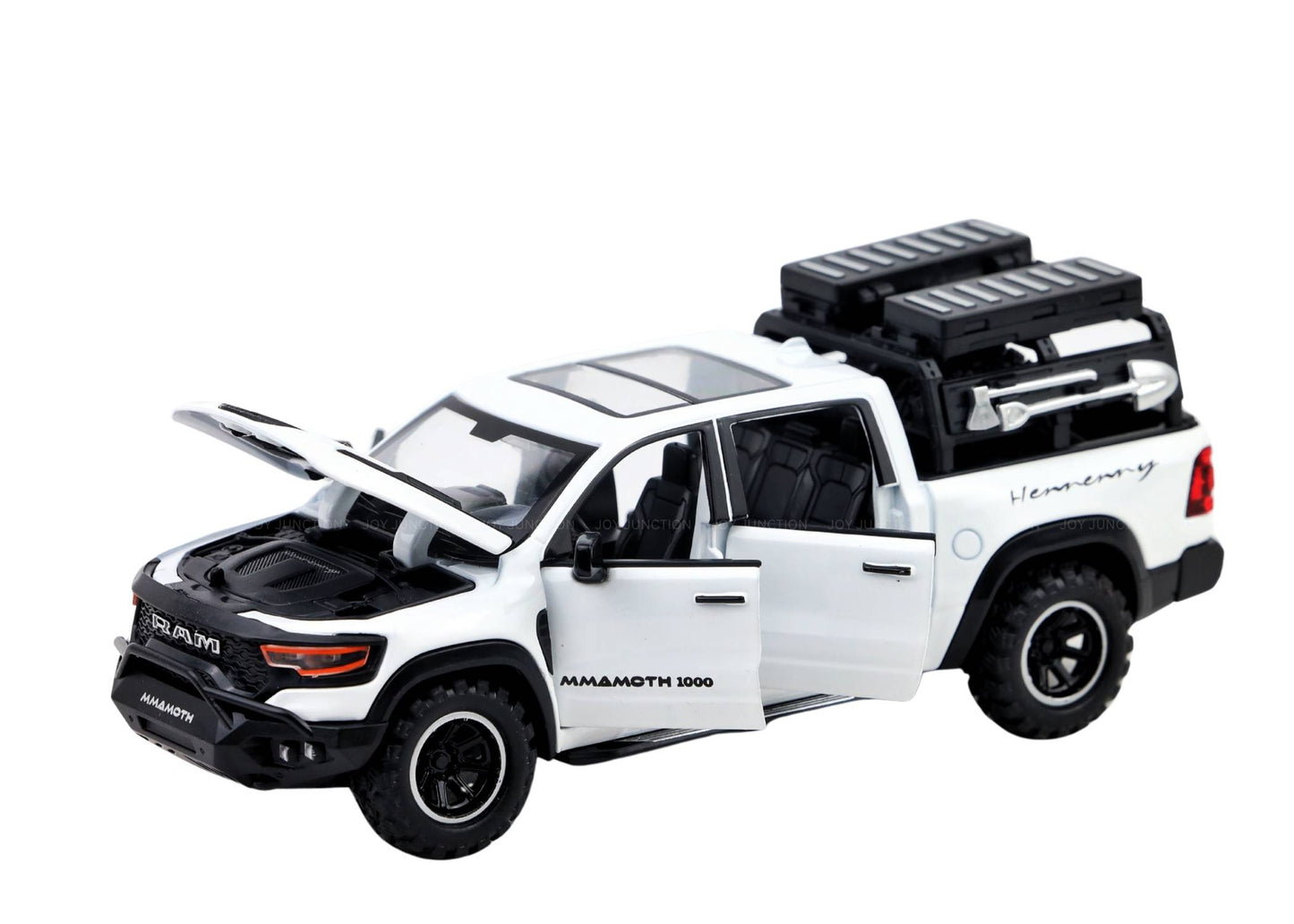 Ram Mamoth 1:32 Scale Diecast Car – Metal Toy Truck with Lights, Sound & Pull-Back Action