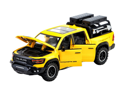 Ram Mamoth 1:32 Scale Diecast Car – Metal Toy Truck with Lights, Sound & Pull-Back Action