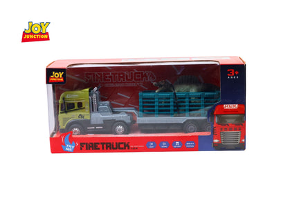 1:24 Scale Rescue Trailer with Spinosaurus Dino Toy Truck – Pull Back Action