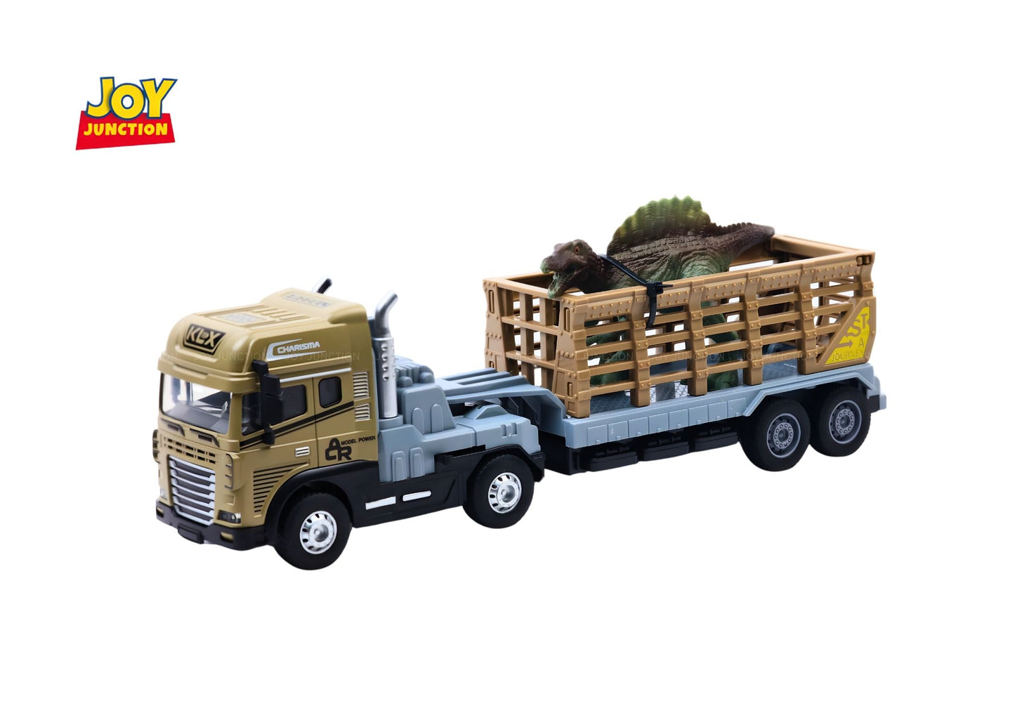 1:24 Scale Rescue Trailer Truck Toy with Tyrannosaurus Rex Dinosaur